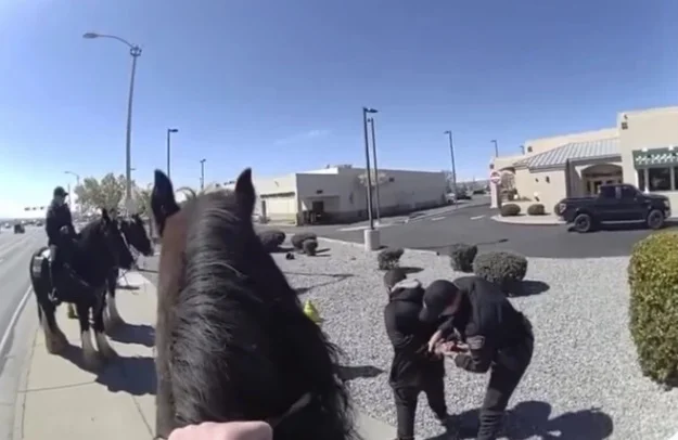 Shoplifter chased by police on horses in New Mexico